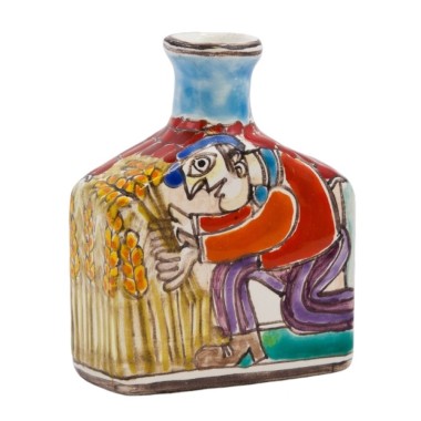 Bottiglia ceramica siciliana Decorativa de simone Raccolta del Grano DS BT611DS Bottiglia ceramica siciliana Decorativa de simone Raccolta del Grano DS BT611DS